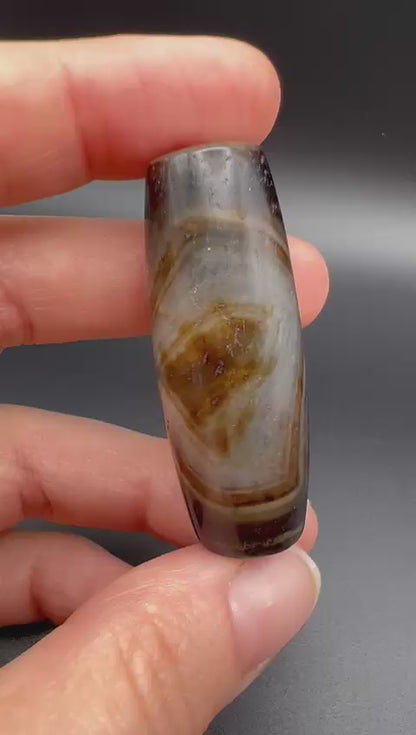 DZI UN OCCHIO NATURALE - AMULETO TIBETANO ANTICO